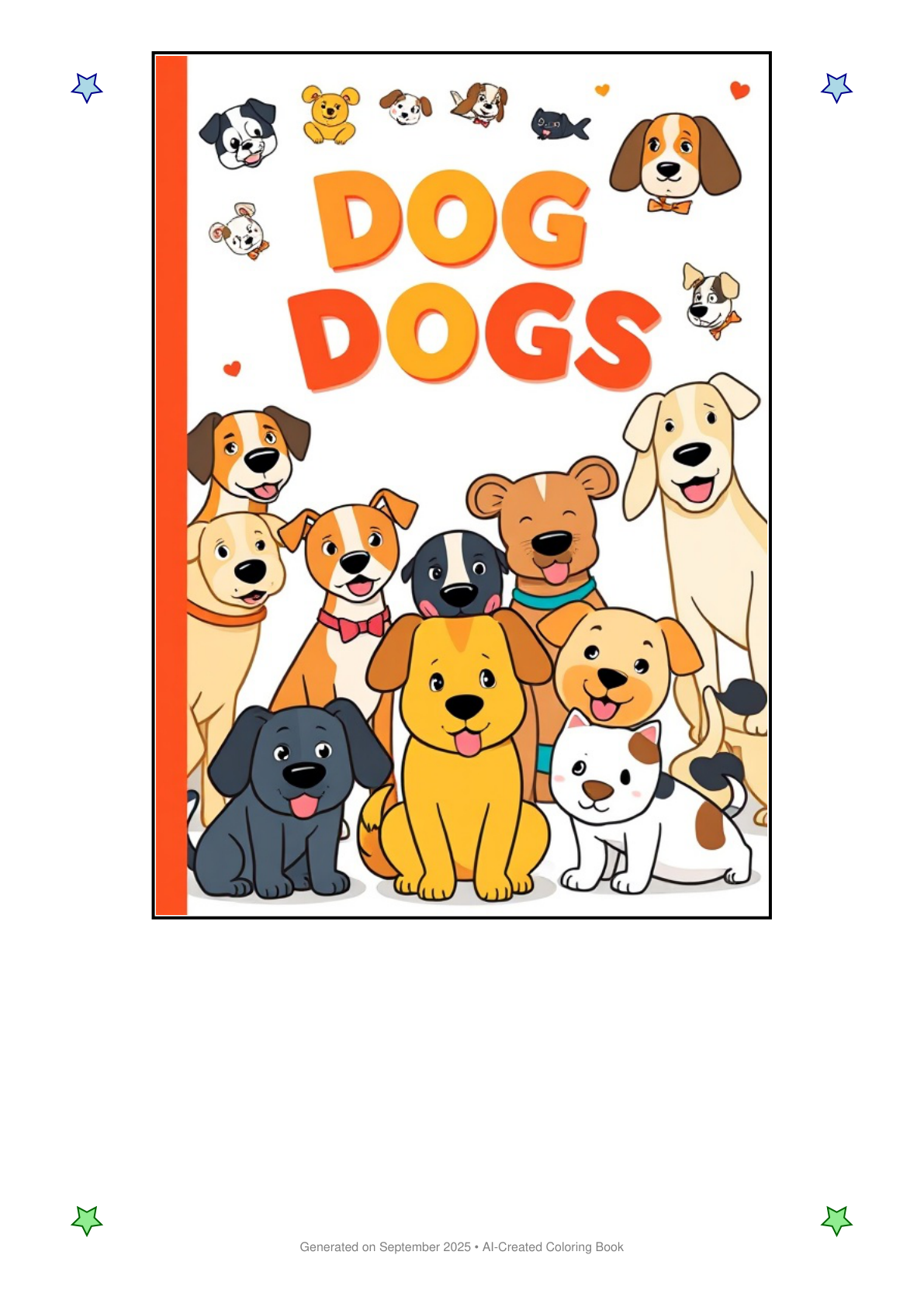 Dogs Coloring Book 20048EA9 (12 Coloring Pages)