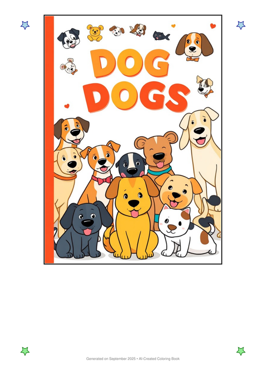 Dogs Coloring Book 20048EA9 (12 Coloring Pages)