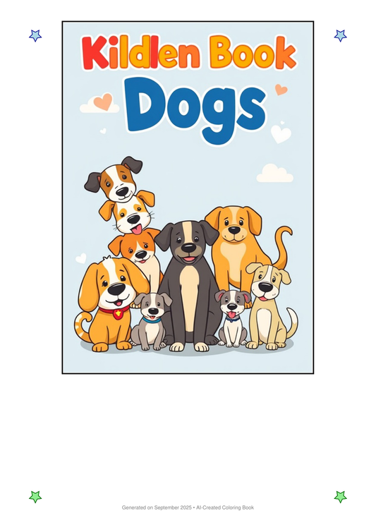 Dogs Coloring Book 3460591B (12 Coloring Pages)