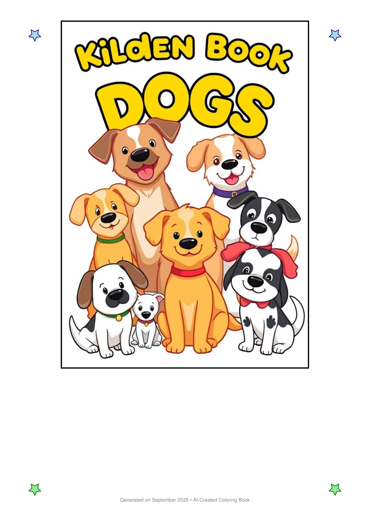 Dogs Coloring Book ACB73BD2 (12 Coloring Pages)