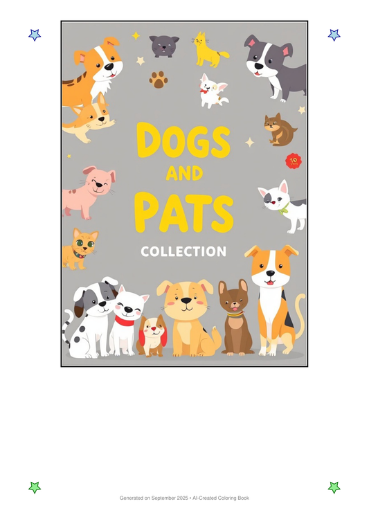 Dogs and Cats Coloring Book 84ACB7CE (12 Coloring Pages)