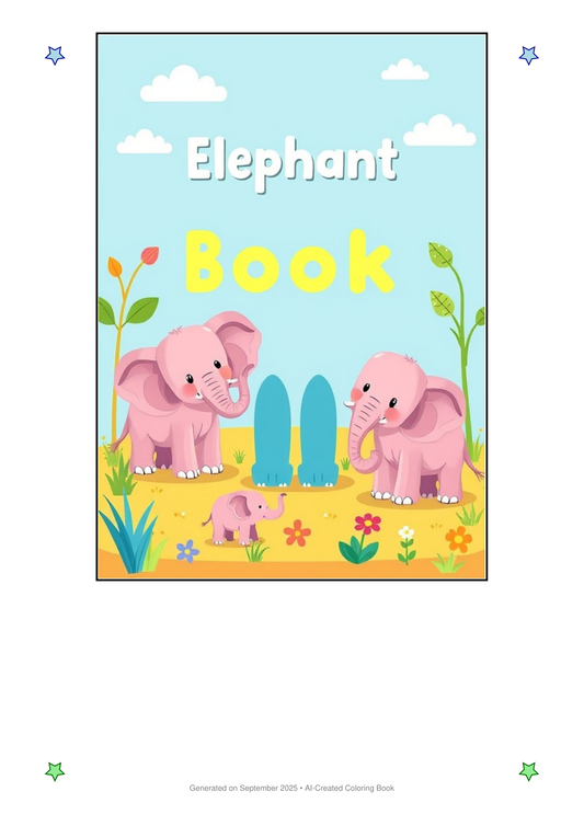 Elephants Coloring Book DDDA405A (12 Coloring Pages)