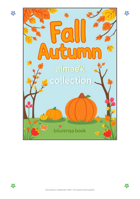 Fall/Autumn Coloring Book 5B02C764 (12 Coloring Pages)