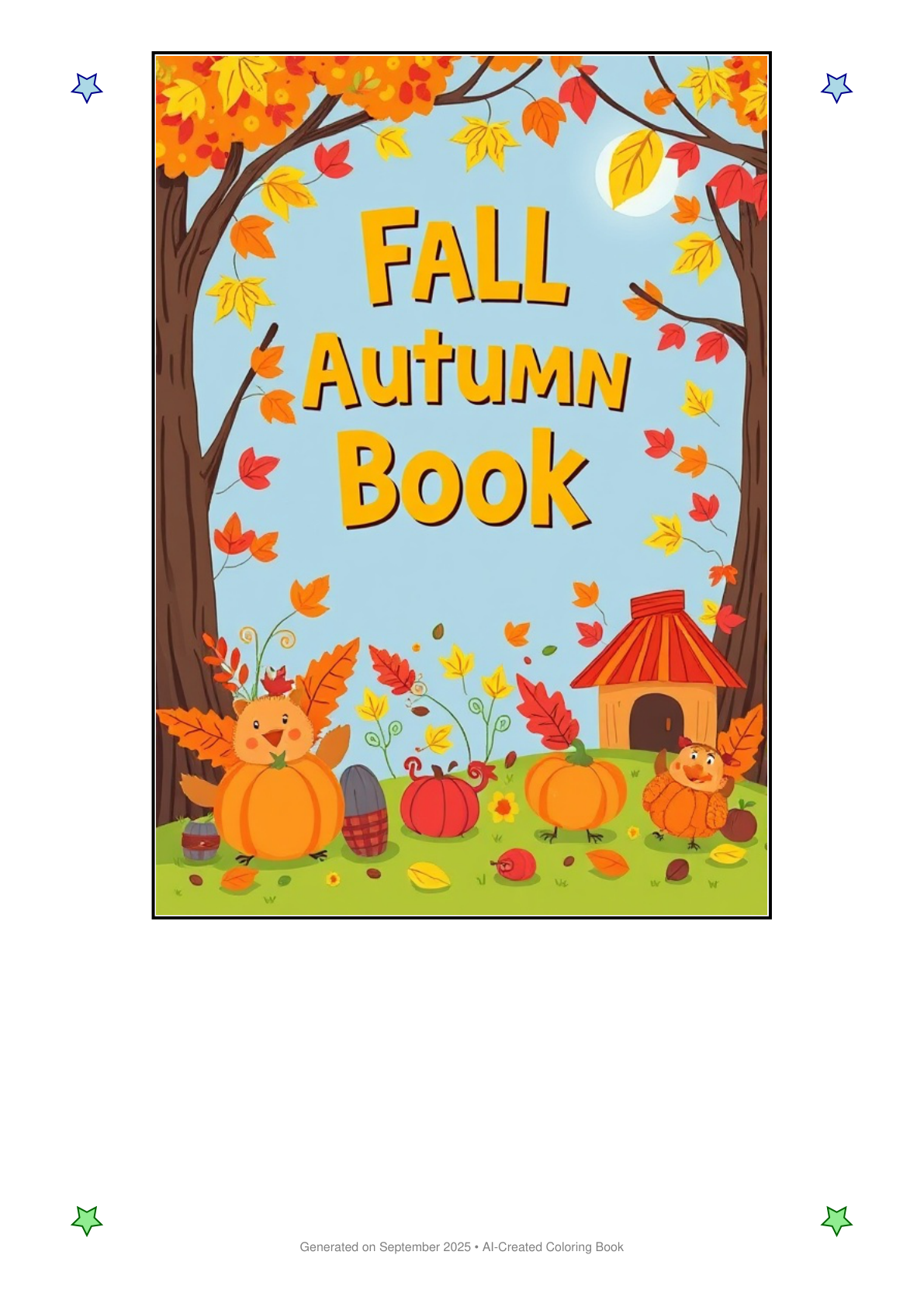 Fall/Autumn Coloring Book ABEBE400 (12 Coloring Pages)
