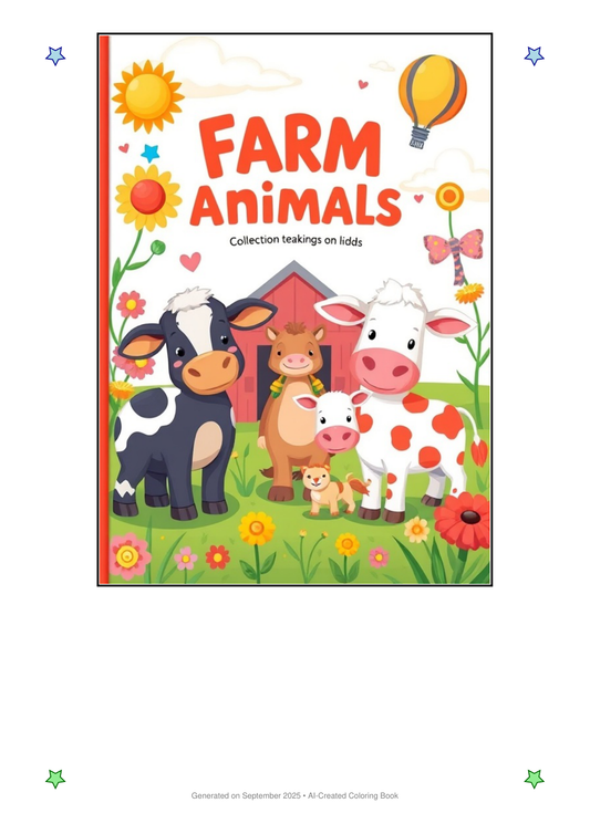 Farm Animals Coloring Book 1F64A02E (12 Coloring Pages)