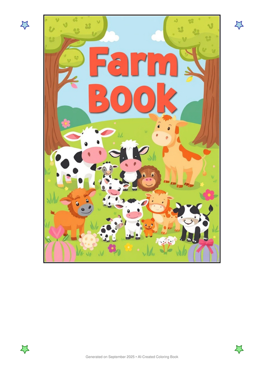 Farm Animals Coloring Book 5A76597E (12 Coloring Pages)
