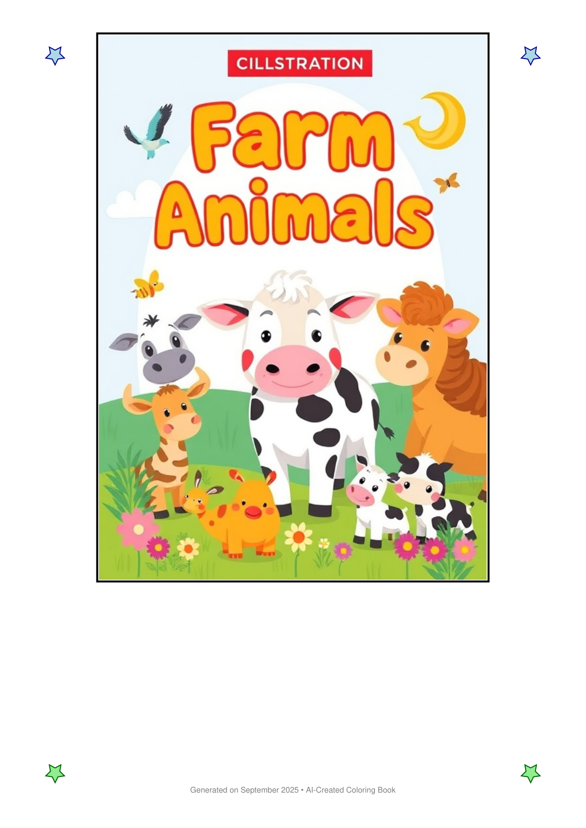 Farm Animals Coloring Book BC4F4A31 (12 Coloring Pages)