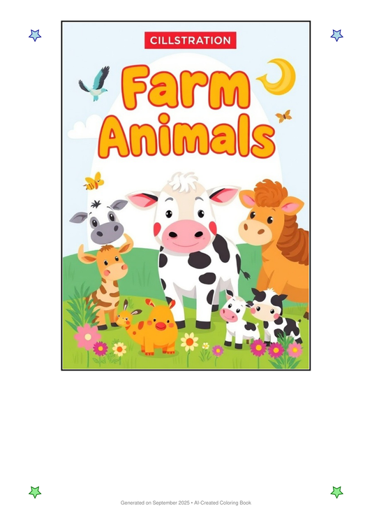 Farm Animals Coloring Book BC4F4A31 (12 Coloring Pages)