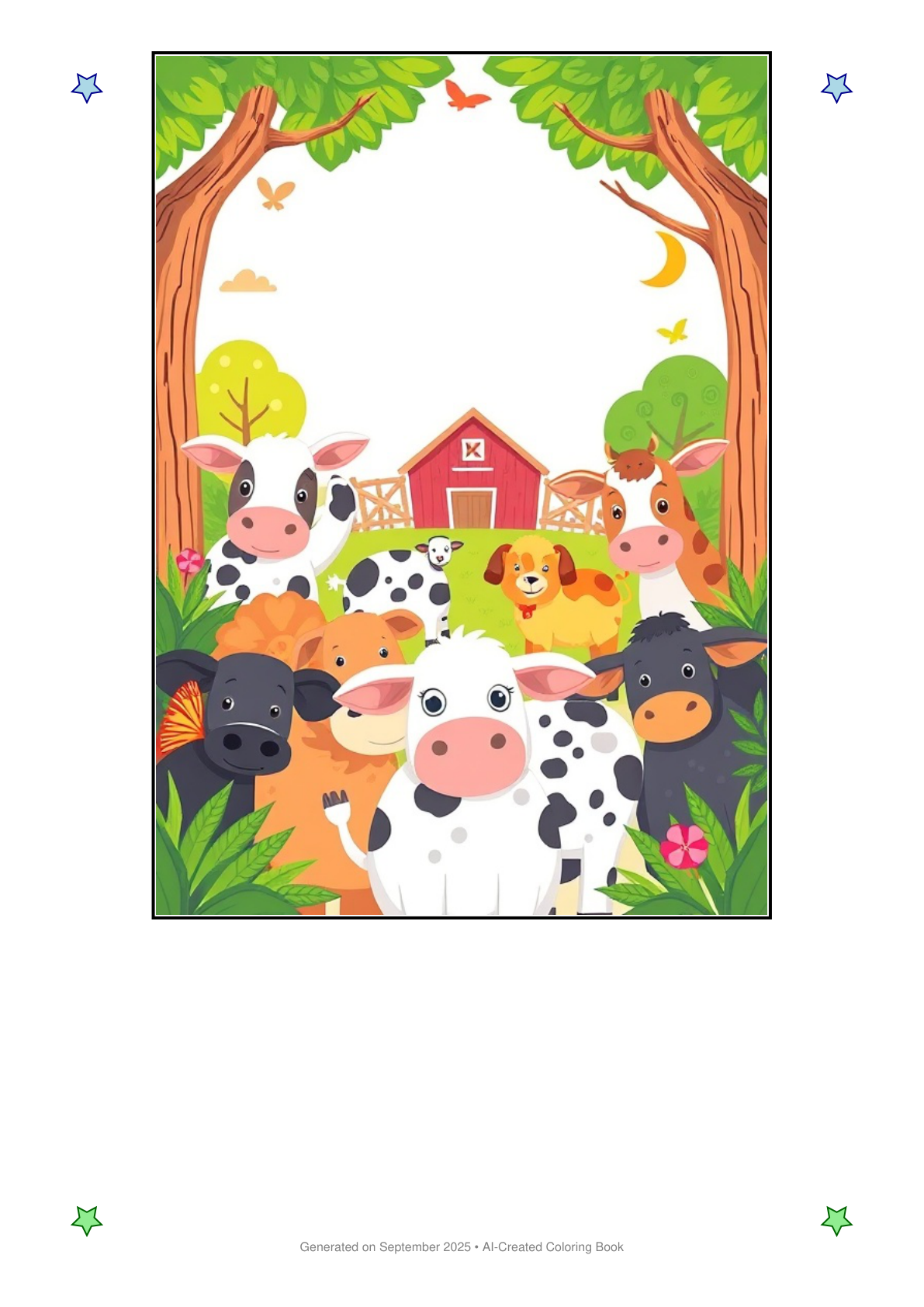 Farm Animals Coloring Book D0CB4DA6 (12 Coloring Pages)