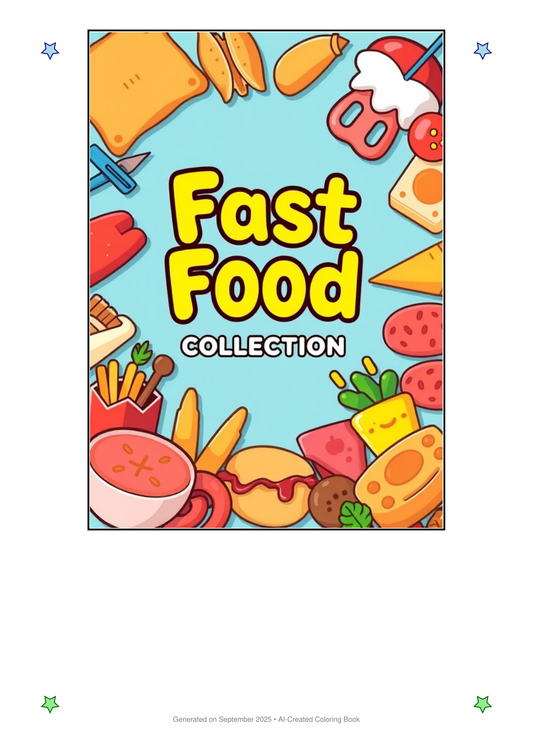 Fast Food Coloring Book 029723A5 (12 Coloring Pages)