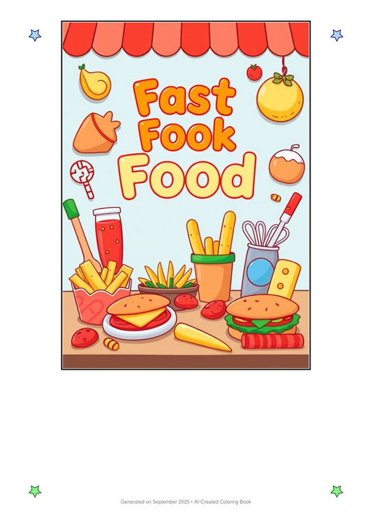Fast Food Coloring Book 90C87576 (12 Coloring Pages)
