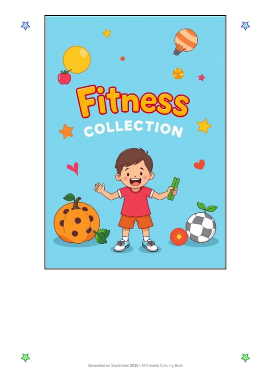 Fitness Coloring Book 57E14240 (12 Coloring Pages)