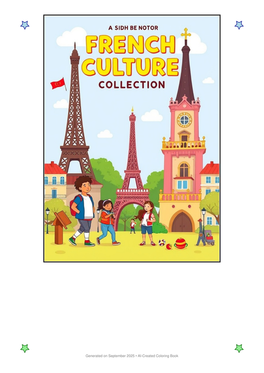 French Culture Coloring Book 19C58B03 (12 Coloring Pages)