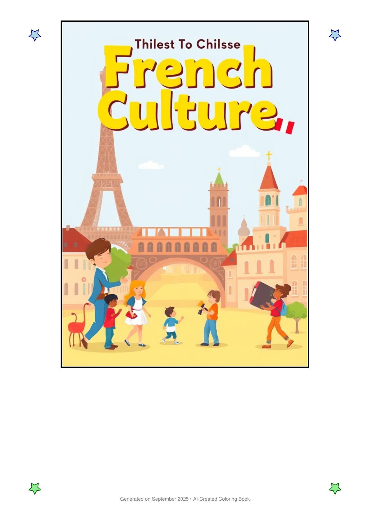 French Culture Coloring Book A2103D00 (12 Coloring Pages)
