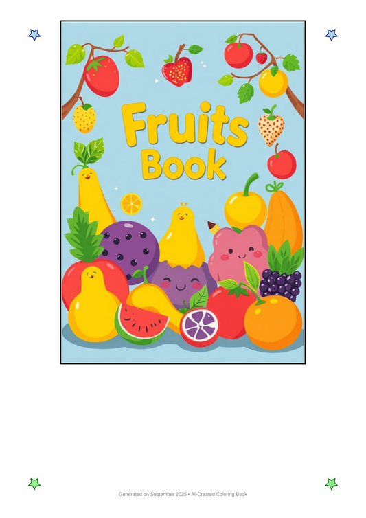 Fruits Coloring Book 01AF32FB (12 Coloring Pages)