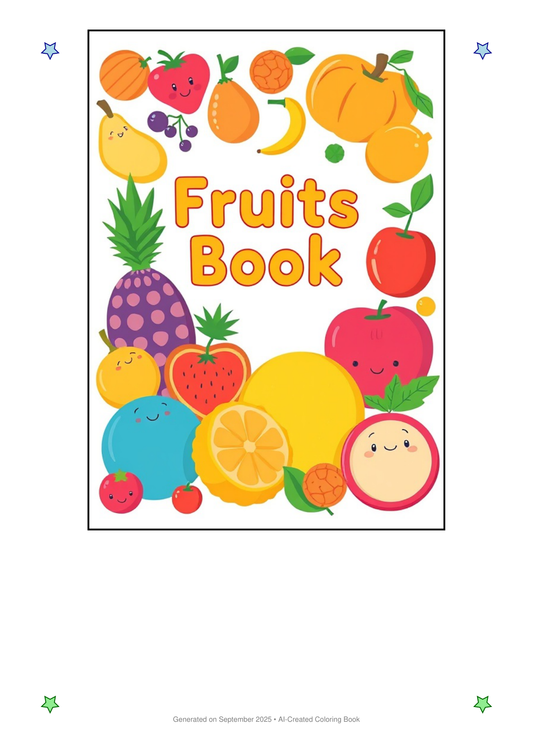Fruits Coloring Book A9D2E458 (12 Coloring Pages)
