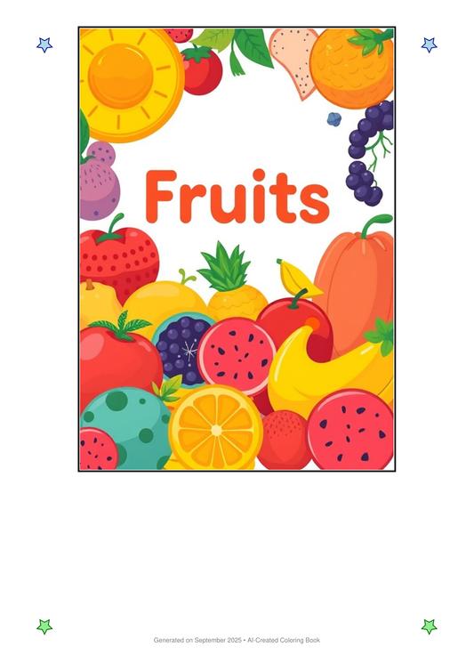 Fruits Coloring Book C0E50B23 (12 Coloring Pages)