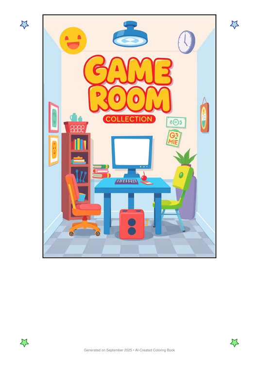 Game Room Coloring Book E11DA2A8 (12 Coloring Pages)