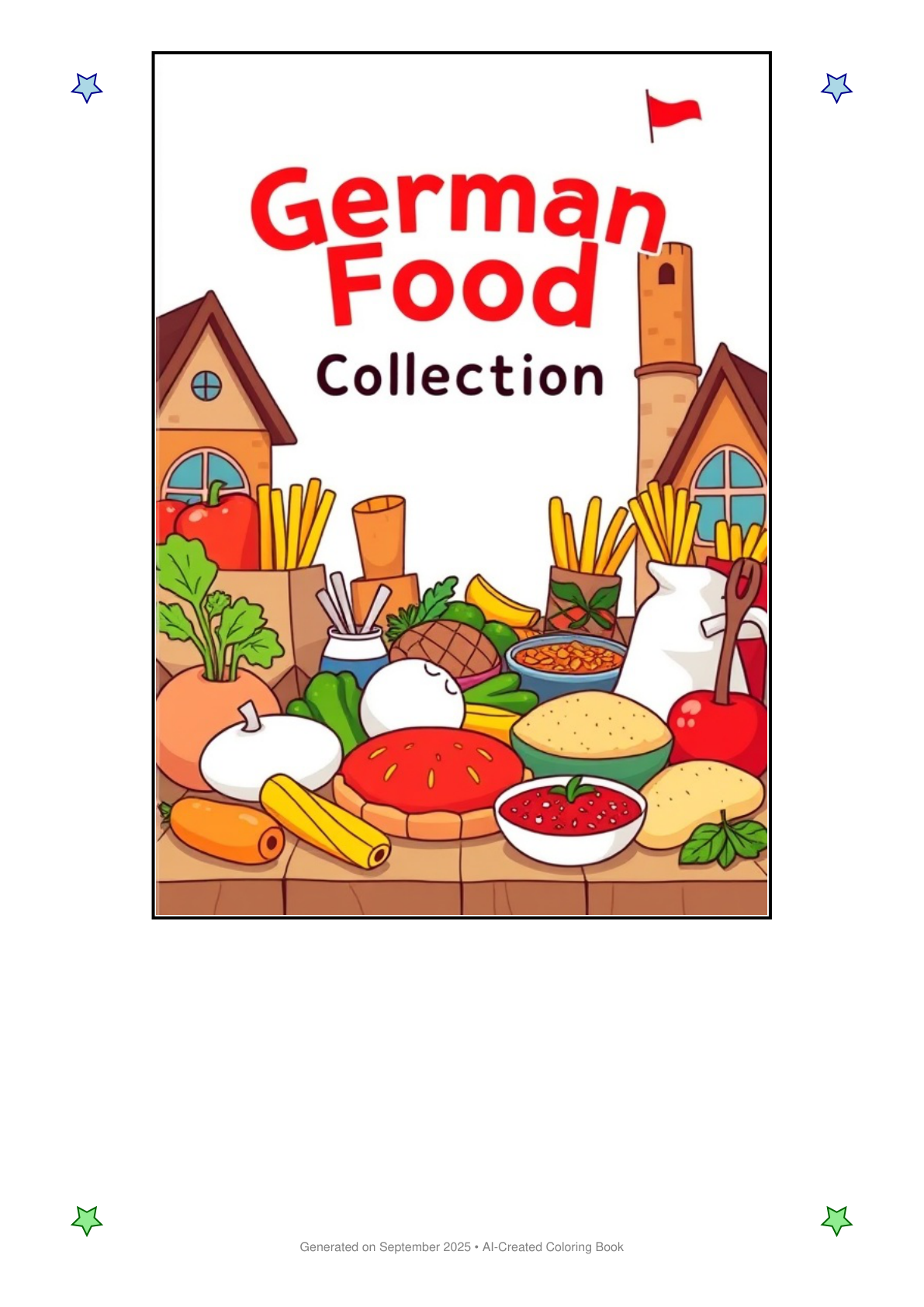 German Food Coloring Book 322A8D32 (12 Coloring Pages)