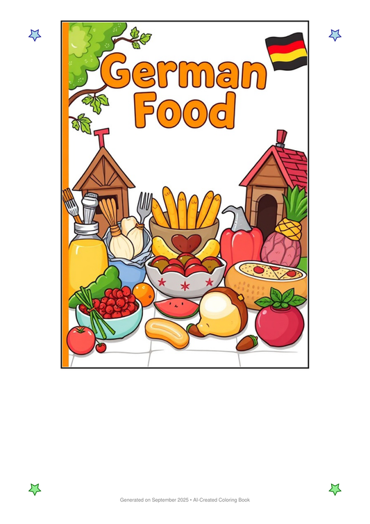 German Food Coloring Book 8974516F (12 Coloring Pages)