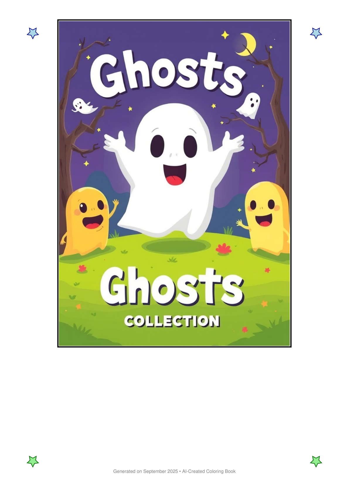 Ghosts Coloring Book 7B037579 (12 Coloring Pages)