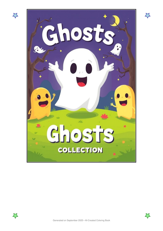 Ghosts Coloring Book 7B037579 (12 Coloring Pages)