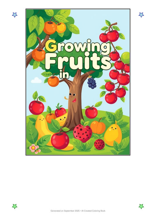 Growing Fruits in Trees Coloring Book 88B40240 (12 Coloring Pages)