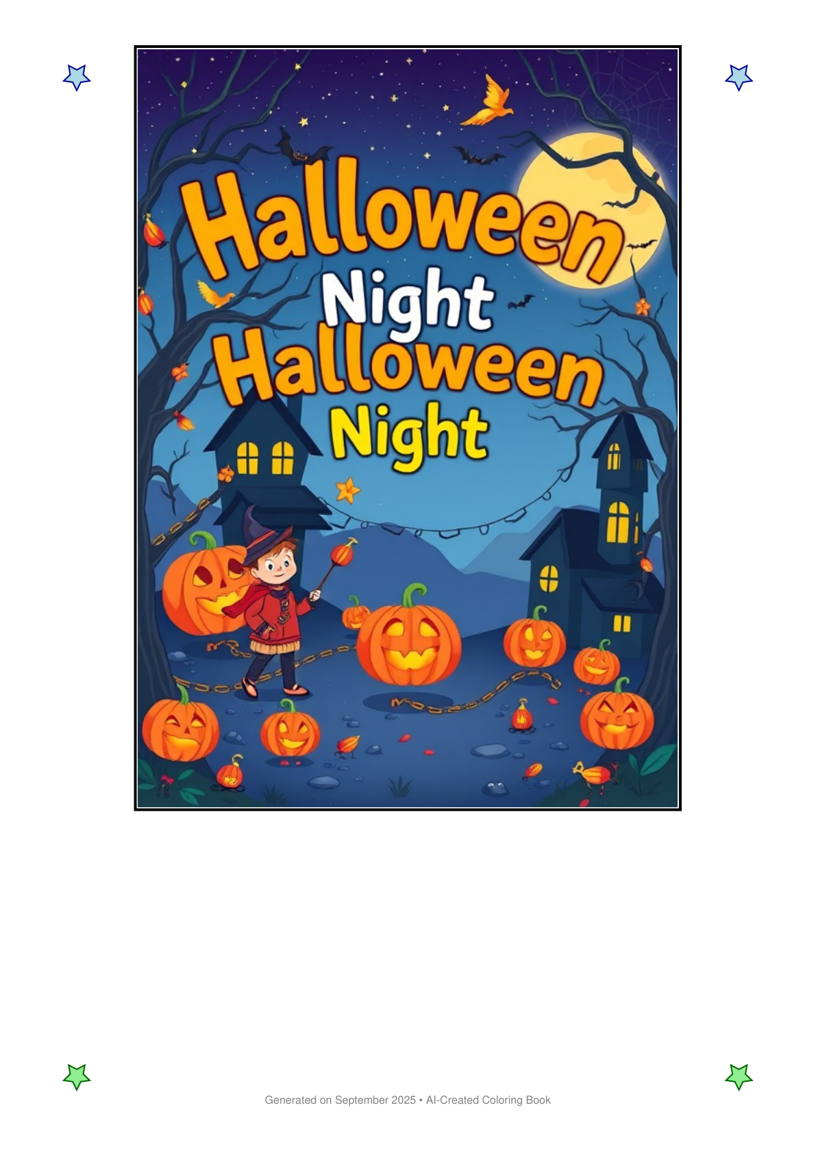 Halloween Night Coloring Book B6F3EC14 (12 Coloring Pages)