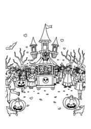Halloween Night Coloring Book B6F3EC14 (12 Coloring Pages)