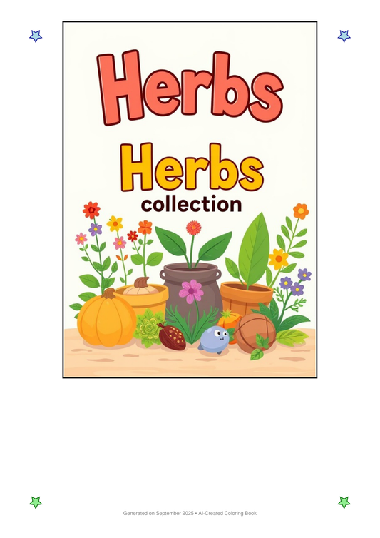 Herbs Coloring Book EA12B3DD (12 Coloring Pages)
