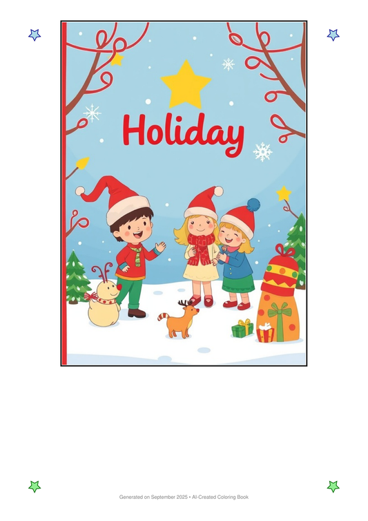 Holiday Coloring Book F514346B (12 Coloring Pages)