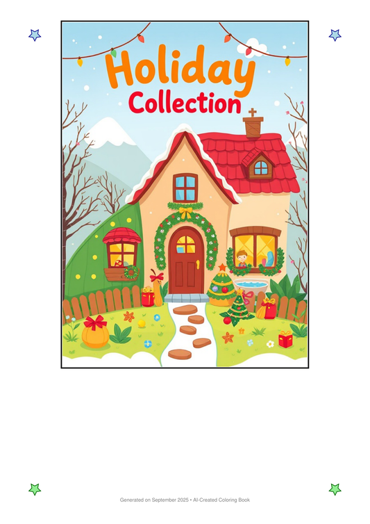 Holiday Cottage Coloring Book 545F3959 (12 Coloring Pages)