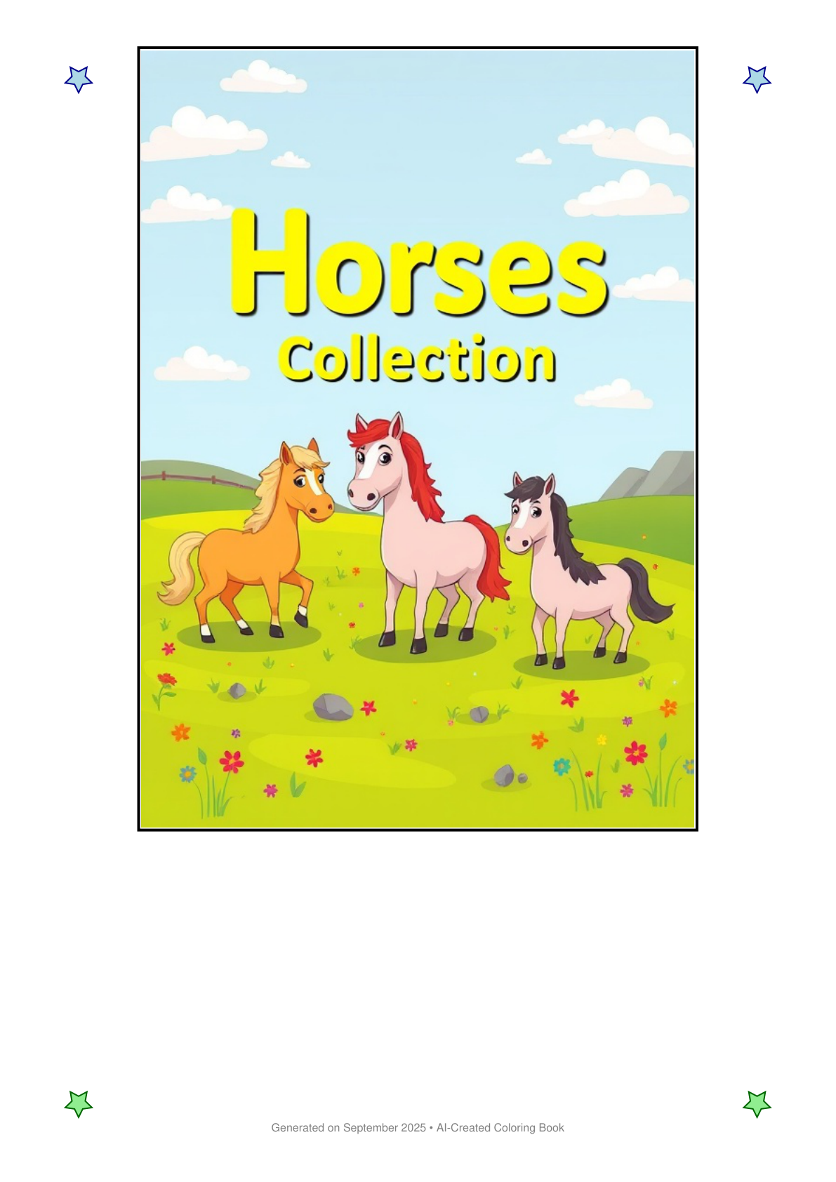 Horses Coloring Book 004AC6E8 (12 Coloring Pages)
