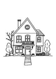 Houses Coloring Book 8B3AC0A9 (12 Coloring Pages)