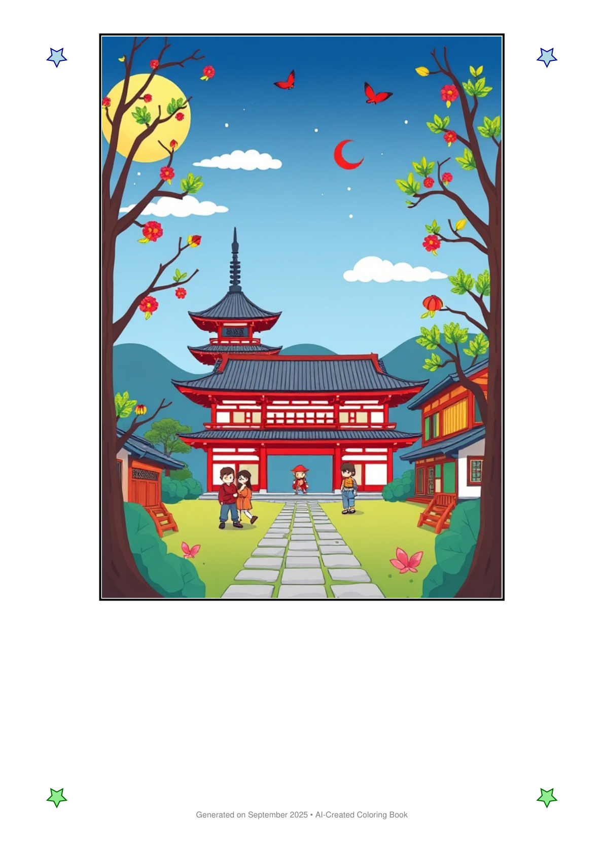 Japanese Culture Coloring Book 7BACB7B2 (12 Coloring Pages)