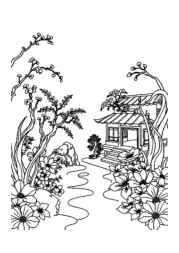 Japanese Culture Coloring Book 7BACB7B2 (12 Coloring Pages)