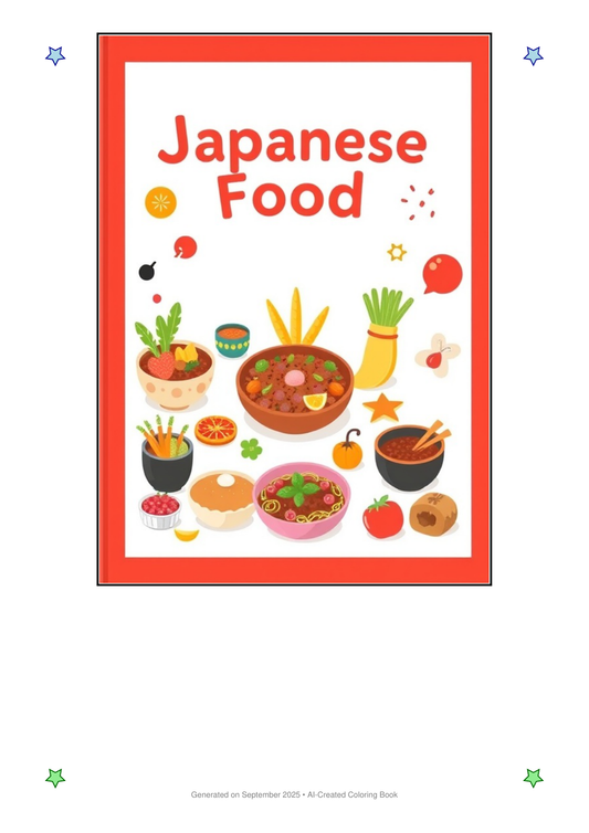 Japanese Food Coloring Book 3B0CED92 (12 Coloring Pages)