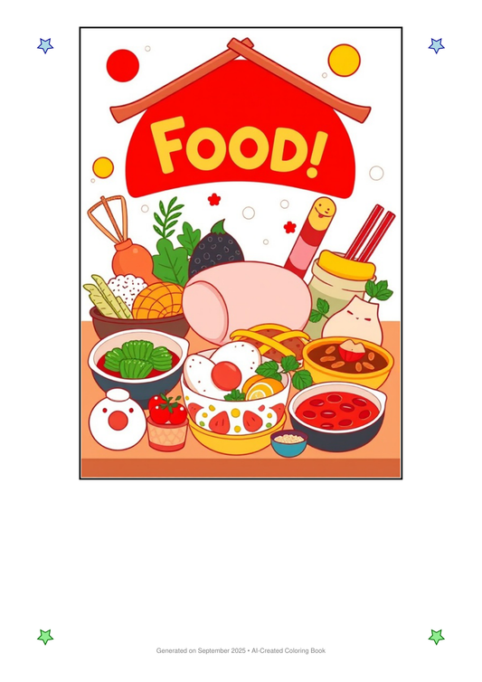 Japanese Food Coloring Book 62D8E7FE (12 Coloring Pages)