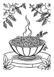 Japanese Food Coloring Book 62D8E7FE (12 Coloring Pages)