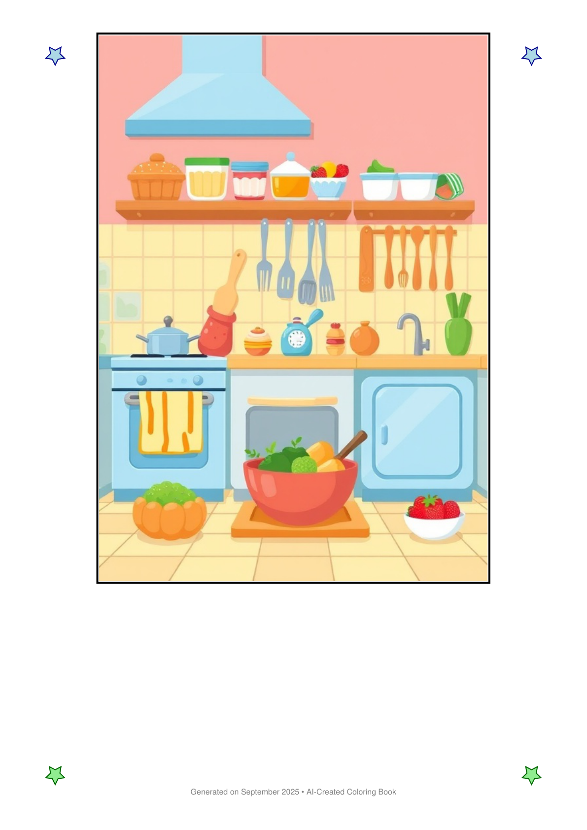 Kitchen Coloring Book 3239357A (12 Coloring Pages)
