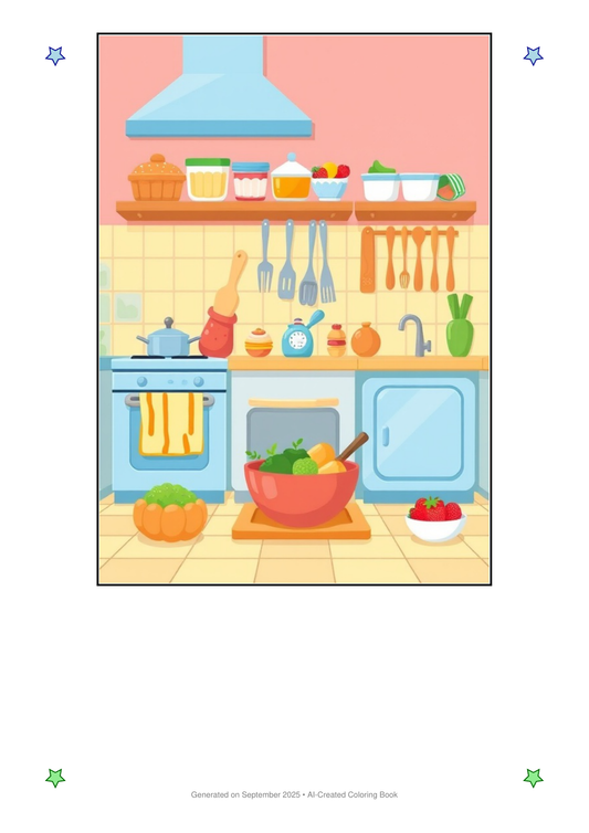 Kitchen Coloring Book 3239357A (12 Coloring Pages)