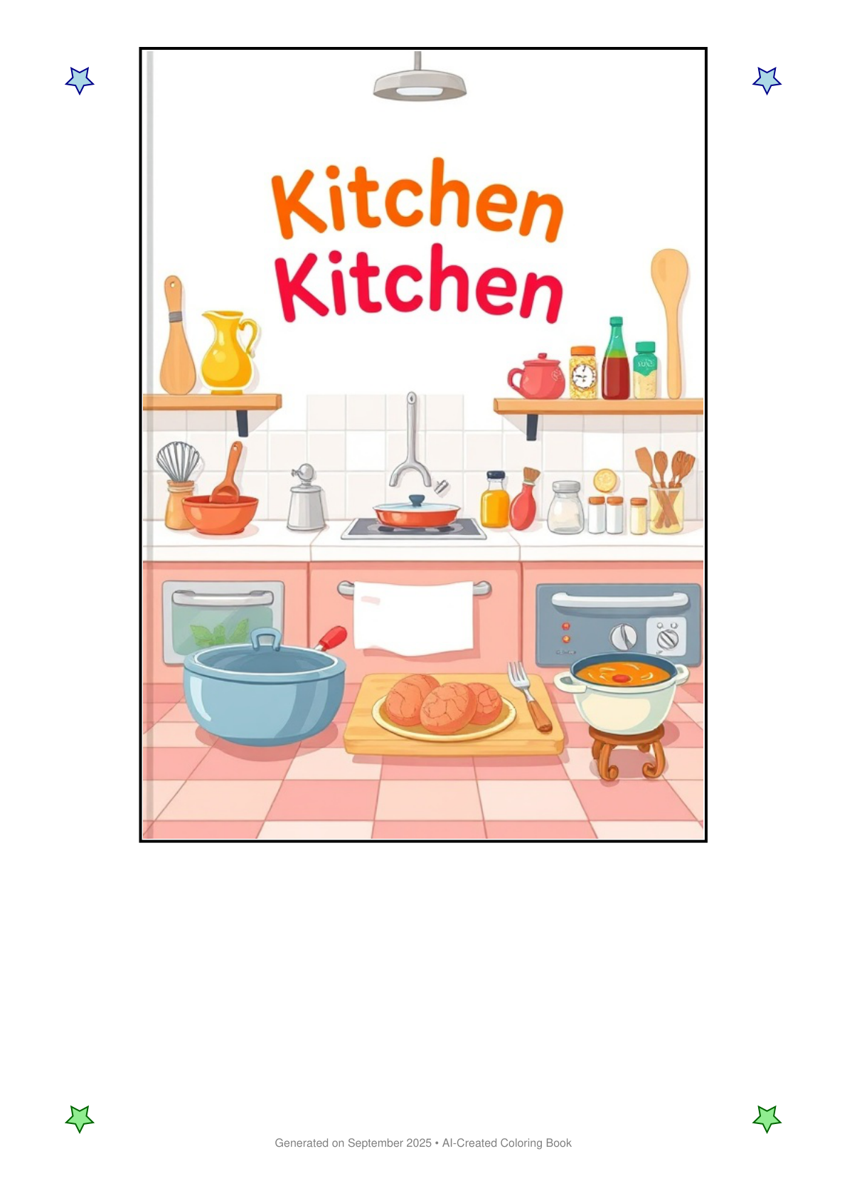 Kitchen Coloring Book 5FEE0633 (12 Coloring Pages)