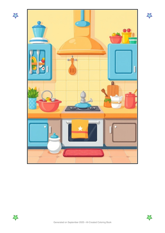 Kitchen Coloring Book AE9D3DB0 (12 Coloring Pages)
