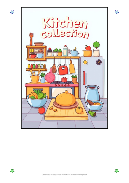 Kitchen Coloring Book B6862464 (12 Coloring Pages)
