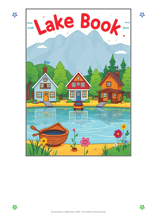 Lake Houses Coloring Book 1CE4AD9D (12 Coloring Pages)