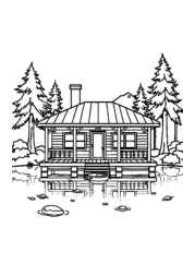 Lake Houses Coloring Book 1CE4AD9D (12 Coloring Pages)