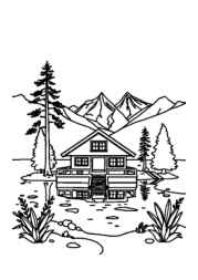 Lake Houses Coloring Book 1CE4AD9D (12 Coloring Pages)