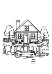 Lake Houses Coloring Book 1CE4AD9D (12 Coloring Pages)