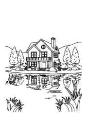 Lake Houses Coloring Book 1CE4AD9D (12 Coloring Pages)