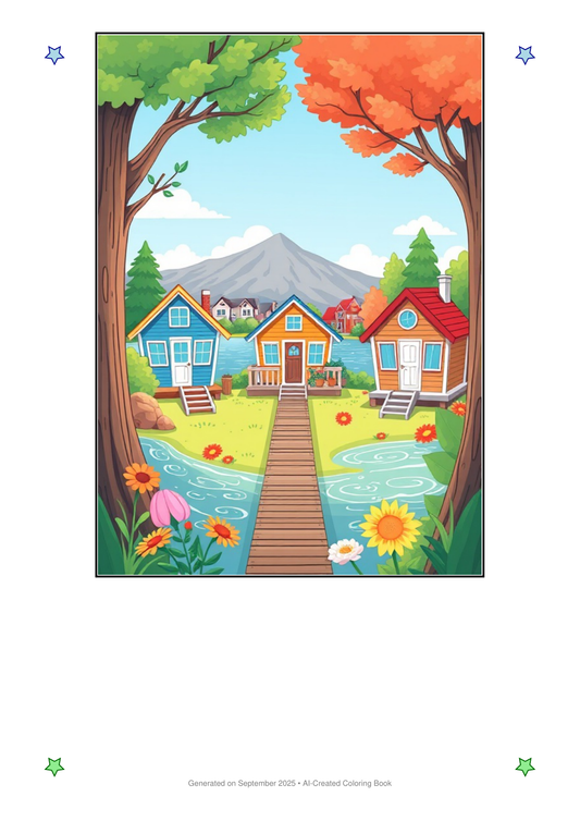 Lake Houses Coloring Book 5F97579B (12 Coloring Pages)